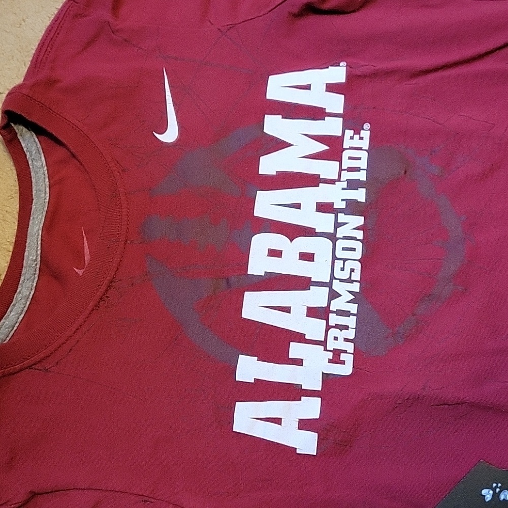 Nike Alabama T-Shirt Slim Fit Small (4-6) Ladies Crimson Red Short Sleeve - Picture 2 of 4